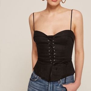 Reformation Clayten Woven Corset Top